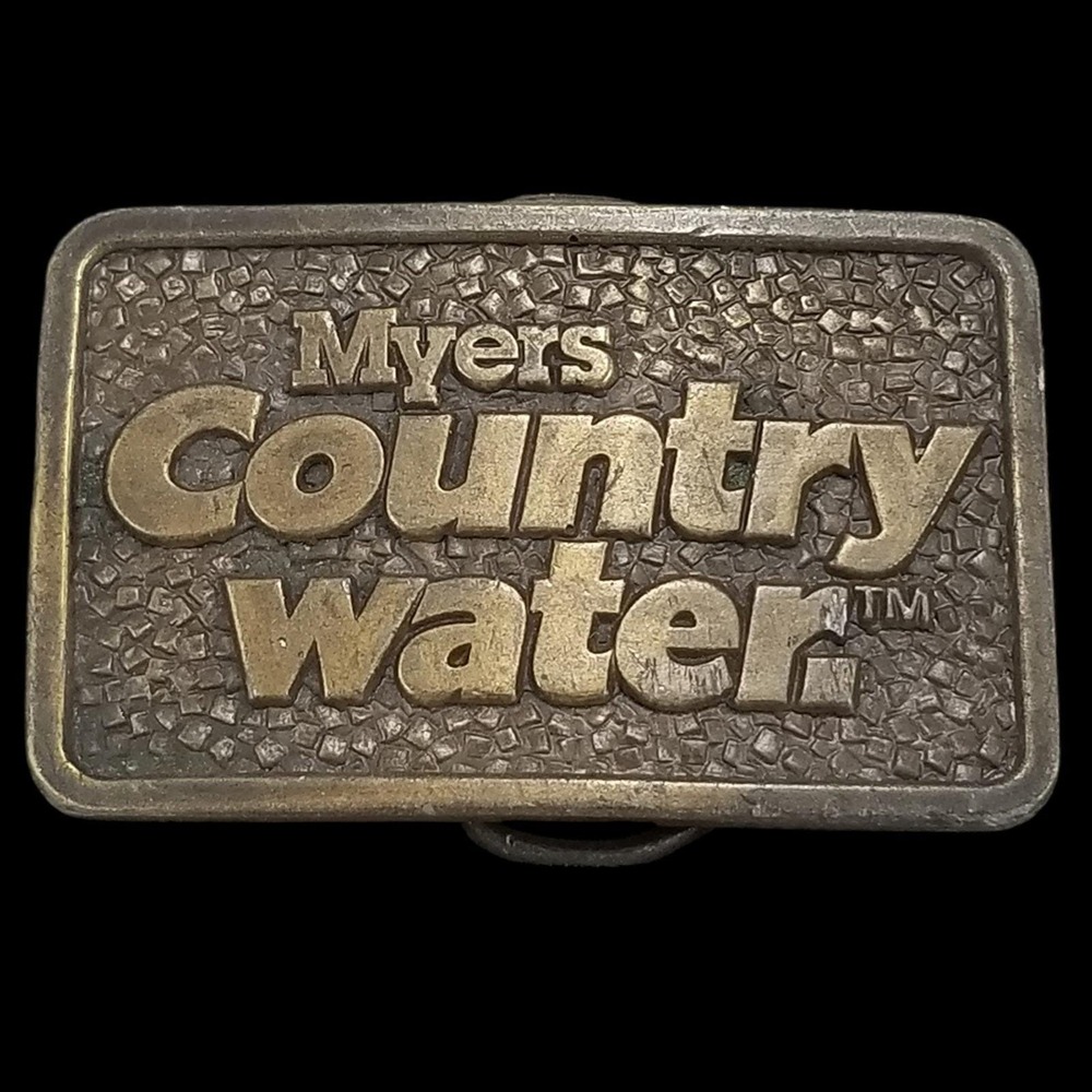 Myers Country Water‎ Belt Buckle 1976 Bergamot Brass Works USA